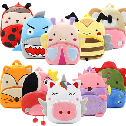 3D Cartoon Plush Children School Bags Kindergarten Backpacks Animal Kids Backpack Children Schoolbag Girls Boys Backpacks