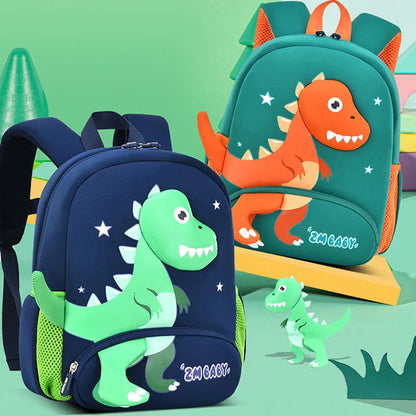 3D Dinosaur School Backpacks for Kids Kindergarten Boys School Bags Waterproof Neoprene Cute Children Book Bag Kawaii Schoolbag