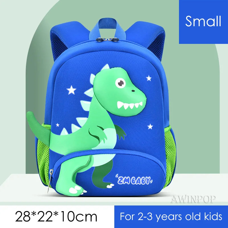 3D Dinosaur School Backpacks for Kids Kindergarten Boys School Bags Waterproof Neoprene Cute Children Book Bag Kawaii Schoolbag