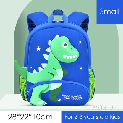 3D Dinosaur School Backpacks for Kids Kindergarten Boys School Bags Waterproof Neoprene Cute Children Book Bag Kawaii Schoolbag