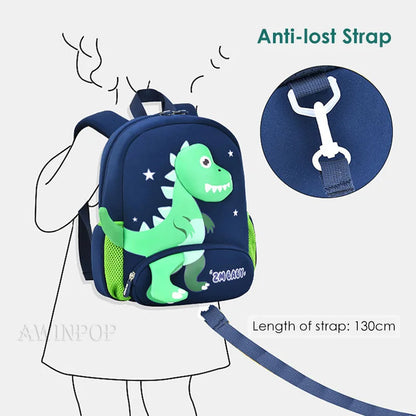 3D Dinosaur School Backpacks for Kids Kindergarten Boys School Bags Waterproof Neoprene Cute Children Book Bag Kawaii Schoolbag