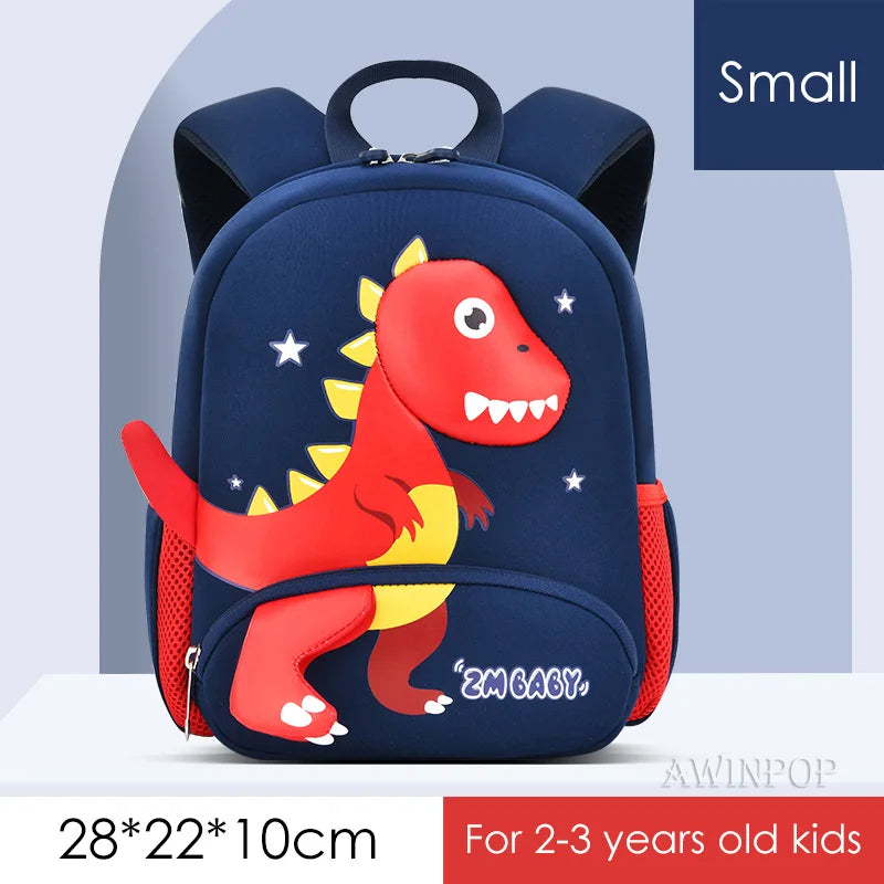 3D Dinosaur School Backpacks for Kids Kindergarten Boys School Bags Waterproof Neoprene Cute Children Book Bag Kawaii Schoolbag