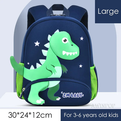 3D Dinosaur School Backpacks for Kids Kindergarten Boys School Bags Waterproof Neoprene Cute Children Book Bag Kawaii Schoolbag