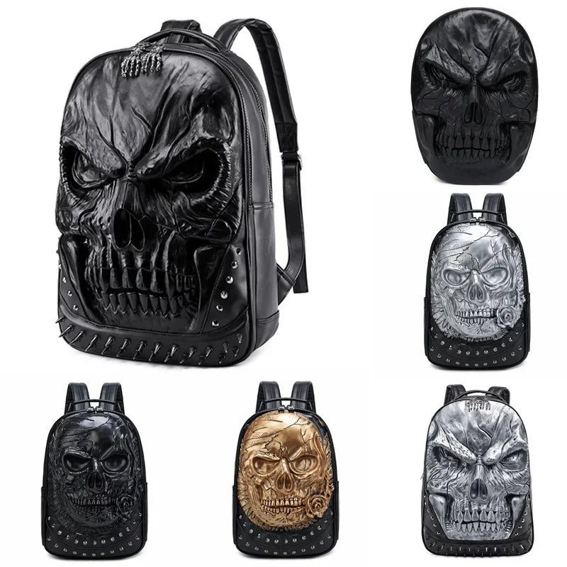 3D Embossed Skull Packsack for Friends Men's Men Women Luxury School Backpack Large Capacity Laptop Bag Halloween