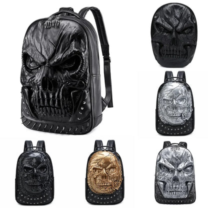 3D Embossed Skull Packsack for Friends Men's Men Women Luxury School Backpack Large Capacity Laptop Bag Halloween