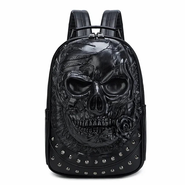 3D Embossed Skull Packsack for Friends Men's Men Women Luxury School Backpack Large Capacity Laptop Bag Halloween