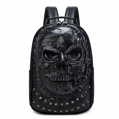 3D Embossed Skull Packsack for Friends Men's Men Women Luxury School Backpack Large Capacity Laptop Bag Halloween