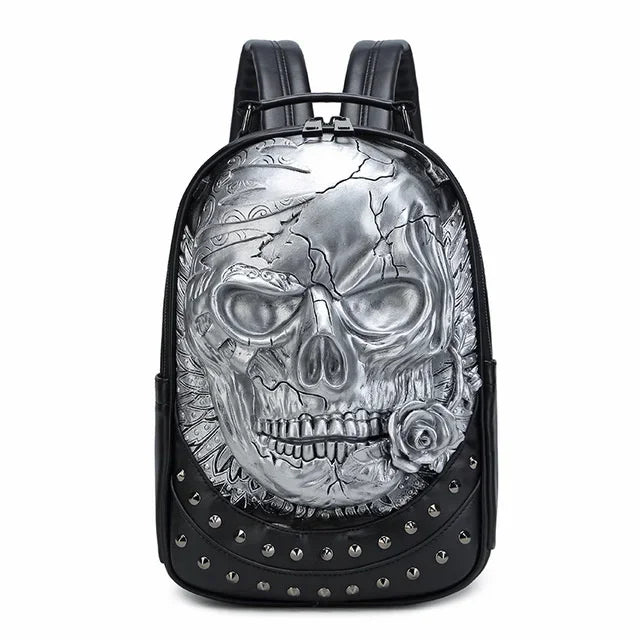 3D Embossed Skull Packsack for Friends Men's Men Women Luxury School Backpack Large Capacity Laptop Bag Halloween