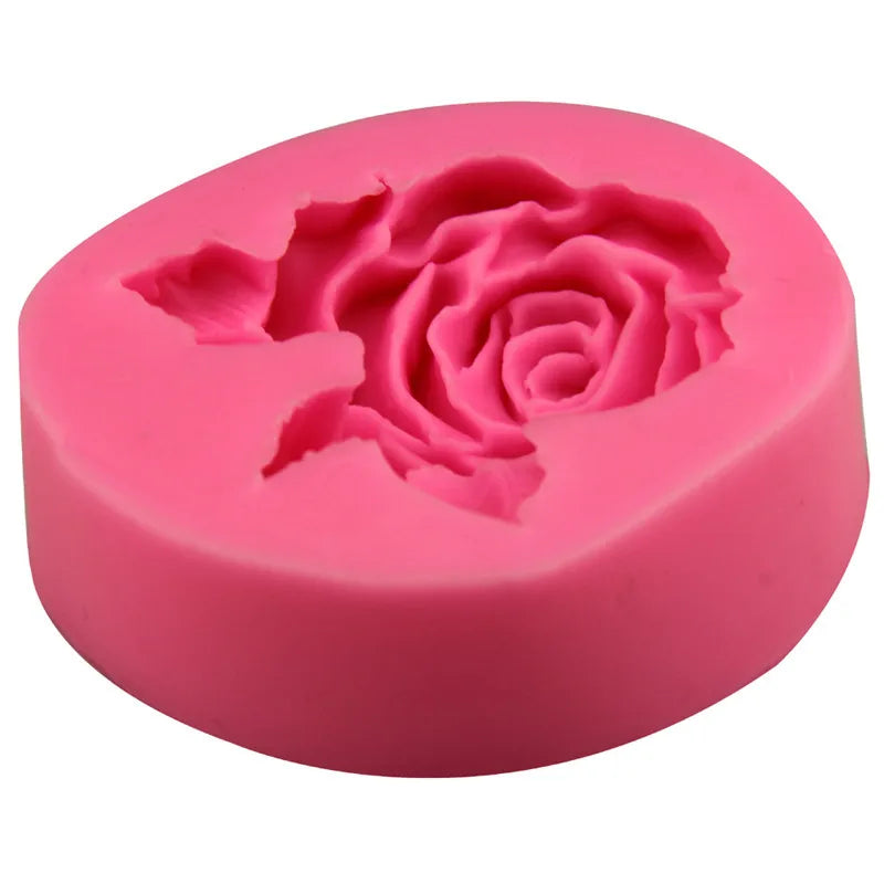 3D Flower Bloom Rose shape Silicone Fondant Soap Cake Mold Baking Tool Moulds Cupcake Jelly Candy Chocolate Decoration