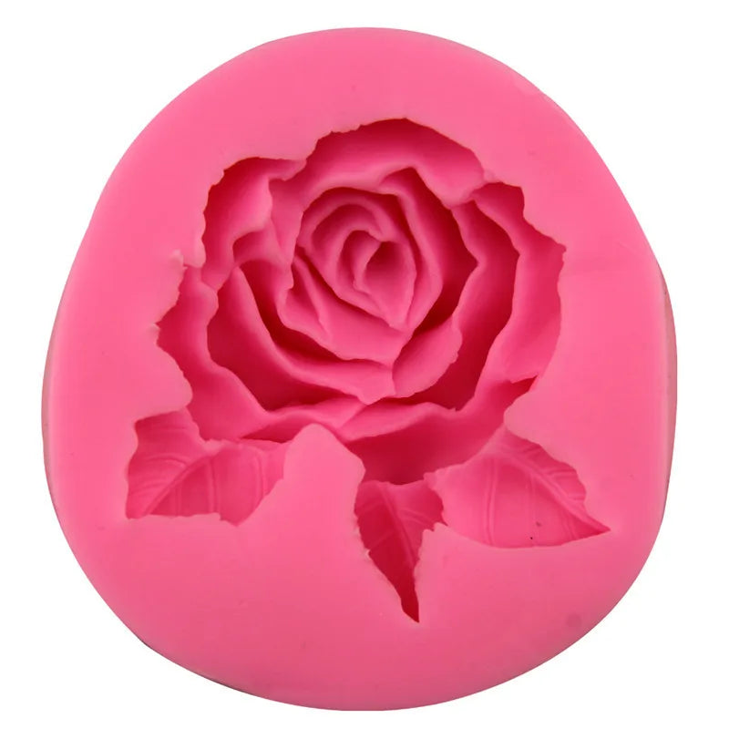 3D Flower Bloom Rose shape Silicone Fondant Soap Cake Mold Baking Tool Moulds Cupcake Jelly Candy Chocolate Decoration