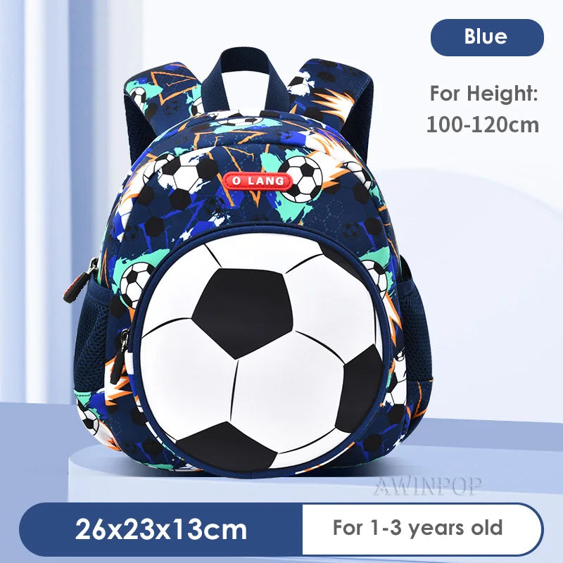 3D Football School Backpacks for Boys Kindergarten Children School Bags Student Travel Bag Kids Pack Mochila Infantil Escolar