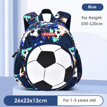 3D Football School Backpacks for Boys Kindergarten Children School Bags Student Travel Bag Kids Pack Mochila Infantil Escolar