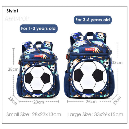 3D Football School Backpacks for Boys Kindergarten Children School Bags Student Travel Bag Kids Pack Mochila Infantil Escolar