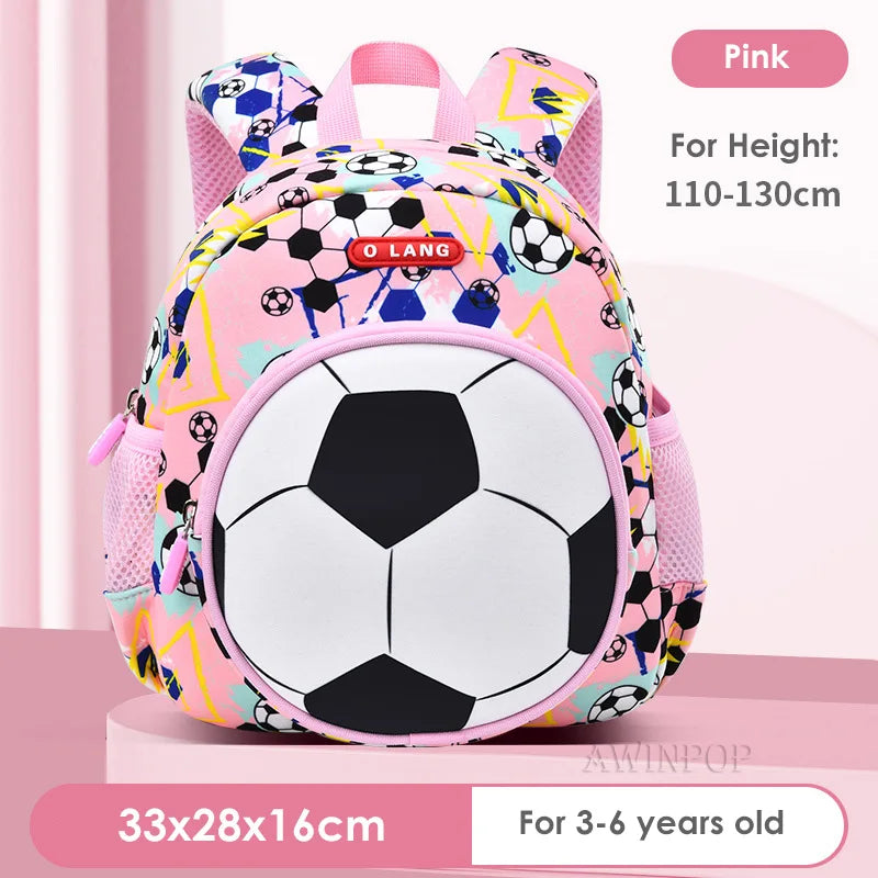 3D Football School Backpacks for Boys Kindergarten Children School Bags Student Travel Bag Kids Pack Mochila Infantil Escolar