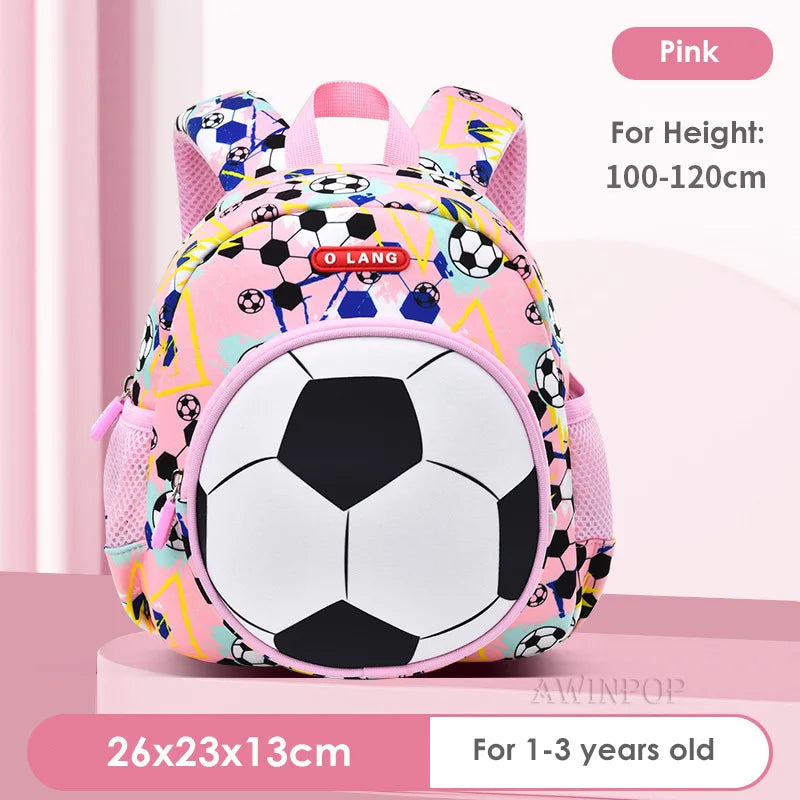 3D Football School Backpacks for Boys Kindergarten Children School Bags Student Travel Bag Kids Pack Mochila Infantil Escolar