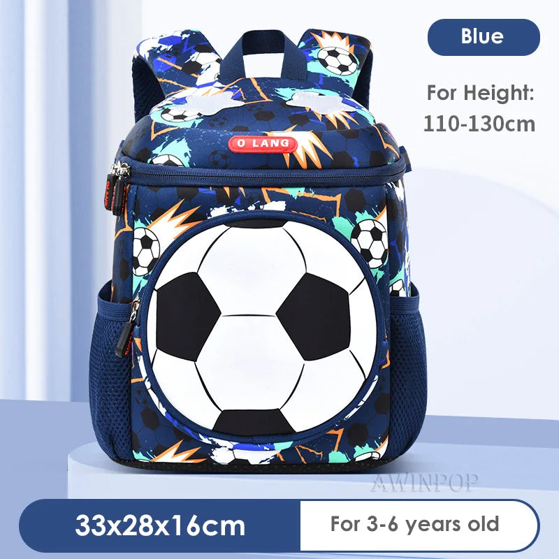 3D Football School Backpacks for Boys Kindergarten Children School Bags Student Travel Bag Kids Pack Mochila Infantil Escolar