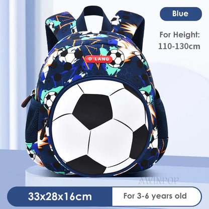 3D Football School Backpacks for Boys Kindergarten Children School Bags Student Travel Bag Kids Pack Mochila Infantil Escolar