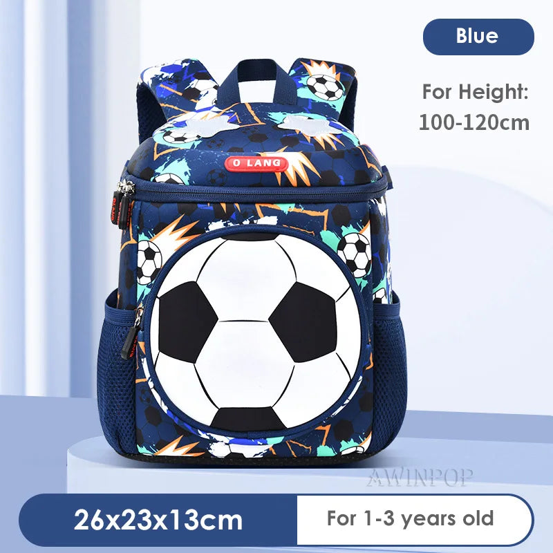 3D Football School Backpacks for Boys Kindergarten Children School Bags Student Travel Bag Kids Pack Mochila Infantil Escolar