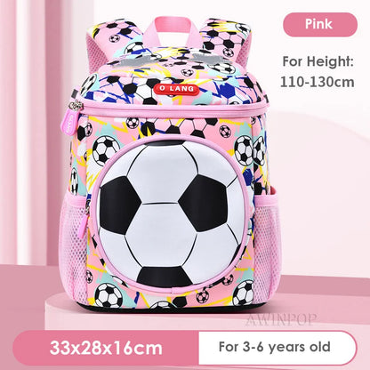 3D Football School Backpacks for Boys Kindergarten Children School Bags Student Travel Bag Kids Pack Mochila Infantil Escolar