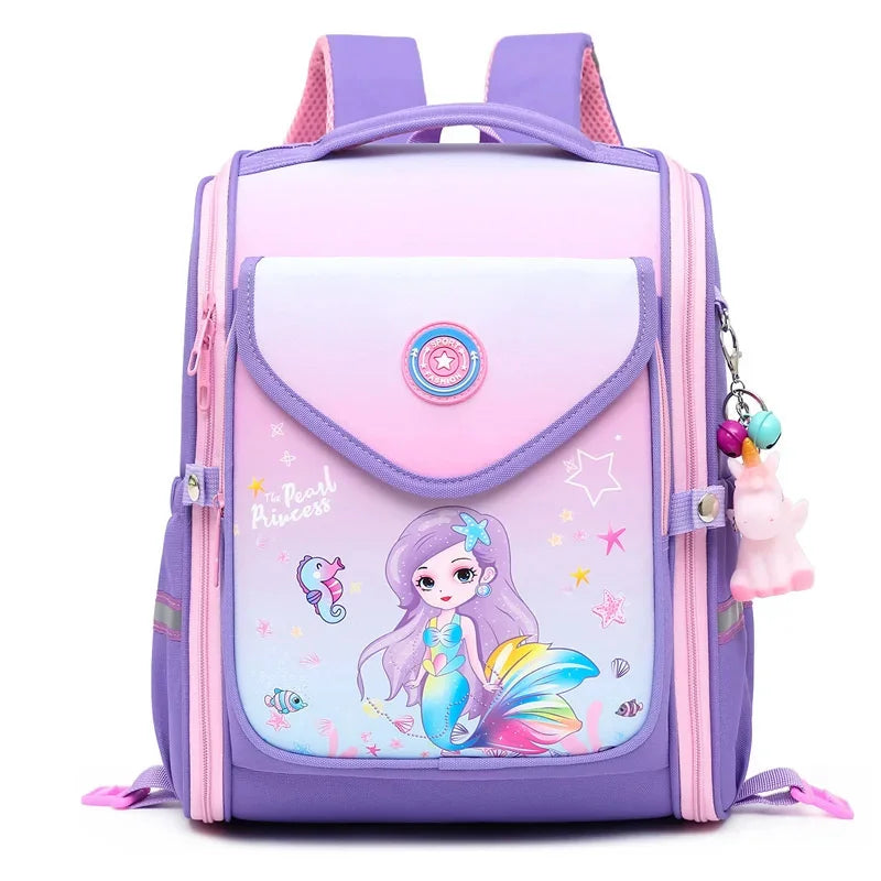 3D Orthopedic Backpacks For Girls Cartoon Mermaid Waterproof Primary School Bags Kids Satchel Knapsack Mochila Escolar
