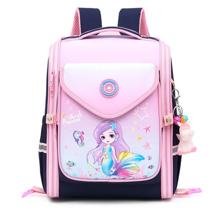 3D Orthopedic Backpacks For Girls Cartoon Mermaid Waterproof Primary School Bags Kids Satchel Knapsack Mochila Escolar