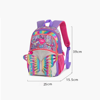3D Rainbow Butterfly Children's Backpack For Girls Kids Teenagers School Bag Primary school Backpack For Students
