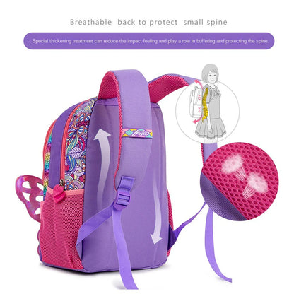 3D Rainbow Butterfly Children's Backpack For Girls Kids Teenagers School Bag Primary school Backpack For Students