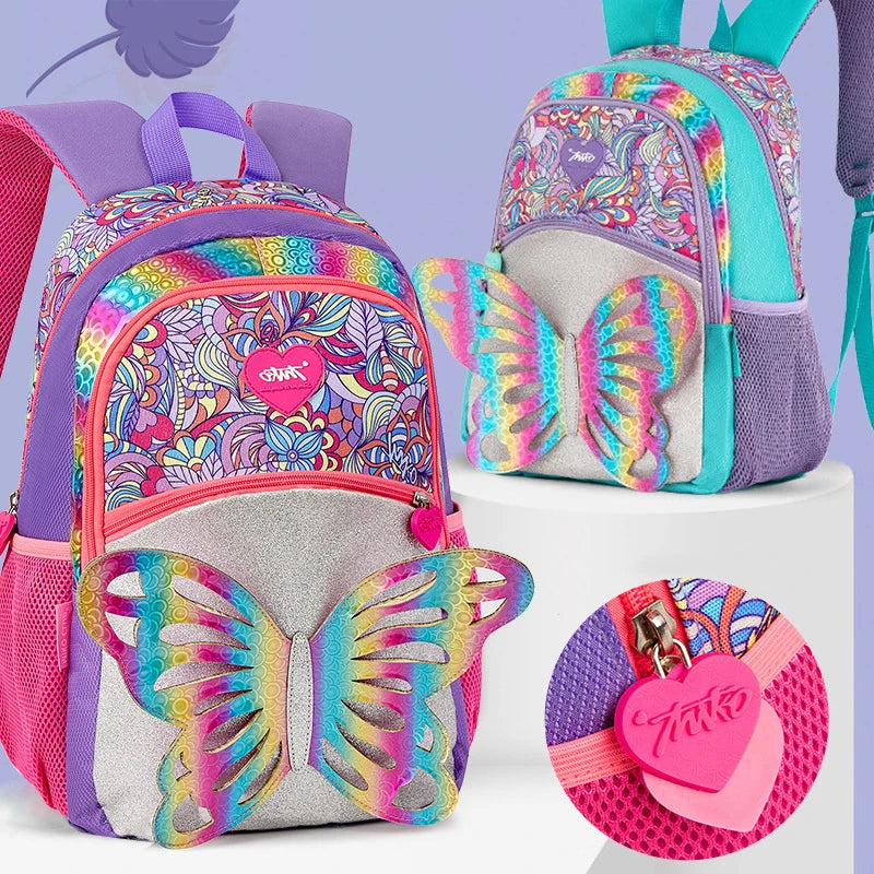 3D Rainbow Butterfly Children's Backpack For Girls Kids Teenagers School Bag Primary school Backpack For Students