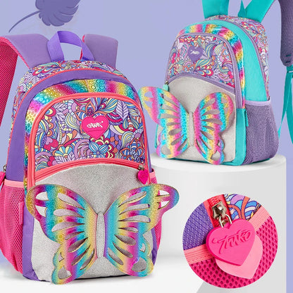 3D Rainbow Butterfly Children's Backpack For Girls Kids Teenagers School Bag Primary school Backpack For Students