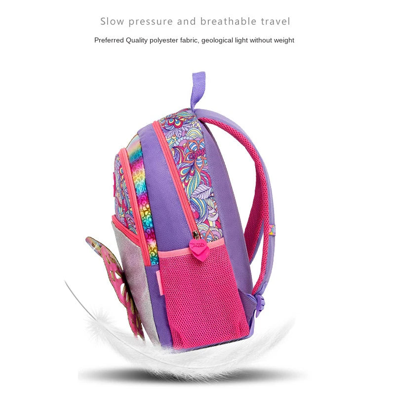 3D Rainbow Butterfly Children's Backpack For Girls Kids Teenagers School Bag Primary school Backpack For Students