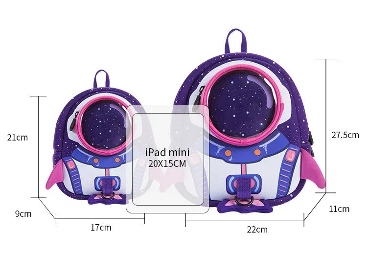 3D Rockets Anti-lost School Girls Cartoon high-grade Toy Boys Backpack Kindergarten Bags Children's Gifts For Age 1-6