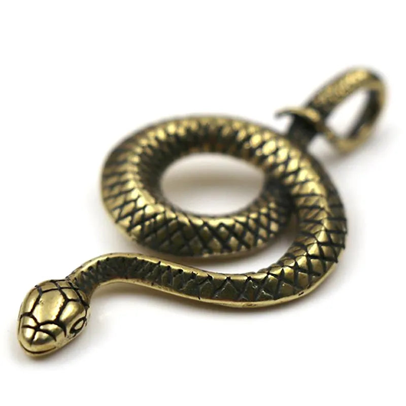 3D Snake Casting Animal Mini Figurine Retro Style Metal Sculpture Home Office Room Desktop Decoration Collect Ornaments Gift