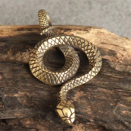 3D Snake Casting Animal Mini Figurine Retro Style Metal Sculpture Home Office Room Desktop Decoration Collect Ornaments Gift