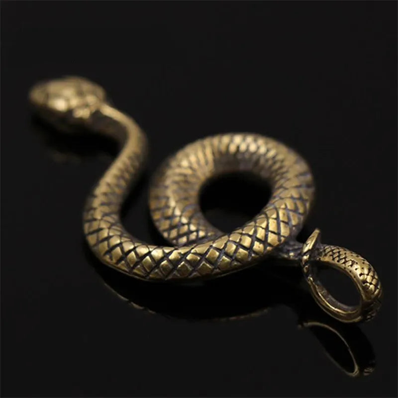 3D Snake Casting Animal Mini Figurine Retro Style Metal Sculpture Home Office Room Desktop Decoration Collect Ornaments Gift