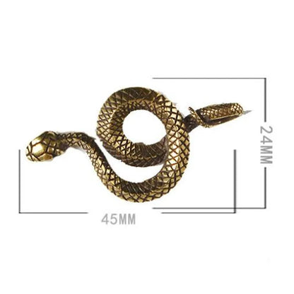 3D Snake Casting Animal Mini Figurine Retro Style Metal Sculpture Home Office Room Desktop Decoration Collect Ornaments Gift