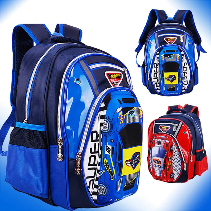 3D car school bags for boys girls Large-capacity children's orthopedic school backpacks kids Waterproof  In Primary  schoolbags