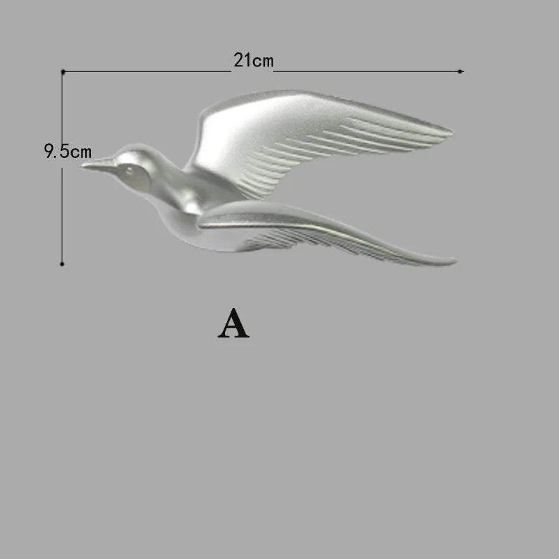3D resin bird wall decorations three-dimensional wall stickers white gold bird statue living room TV sofa background wall art