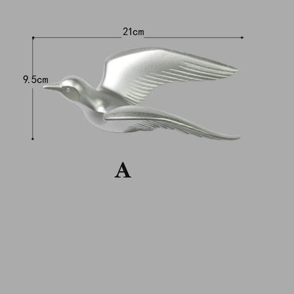 3D resin bird wall decorations three-dimensional wall stickers white gold bird statue living room TV sofa background wall art