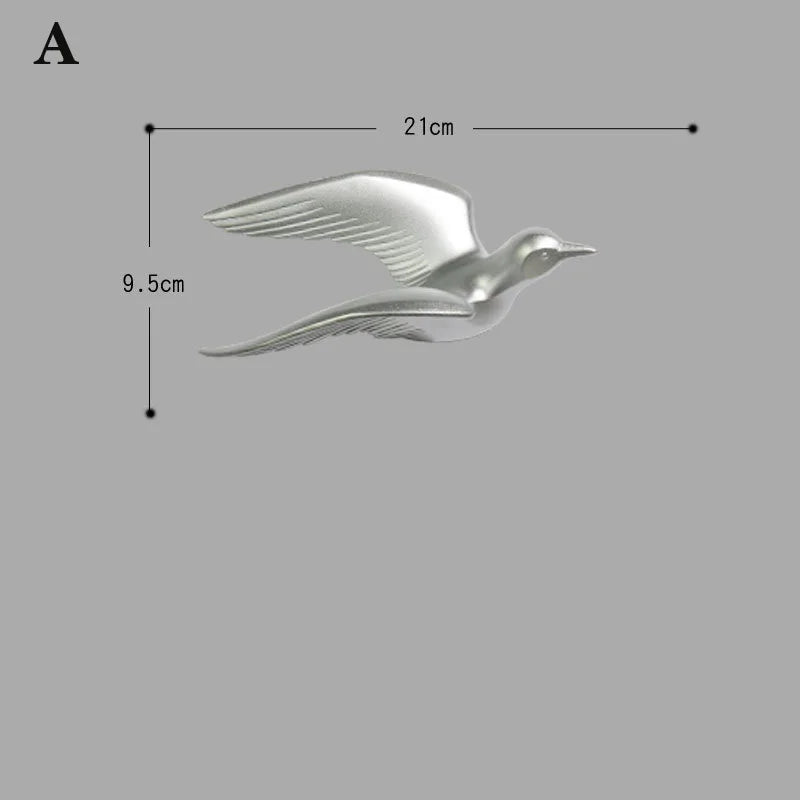 3D resin bird wall decorations three-dimensional wall stickers white gold bird statue living room TV sofa background wall art
