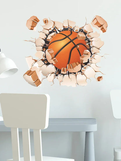 3D wall sports basketball children bedroom home wall background decoration stickers self adhesive room decor  sticker