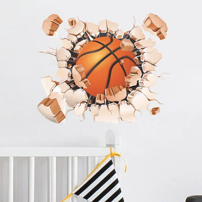 3D wall sports basketball children bedroom home wall background decoration stickers self adhesive room decor  sticker