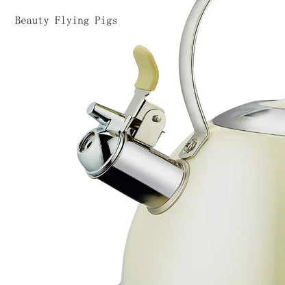 3L High Quality Whistle Teapot Rust Stainless Steel Gas Electric Stove Kettle Water Teapot Camping Portable Heating Teapot