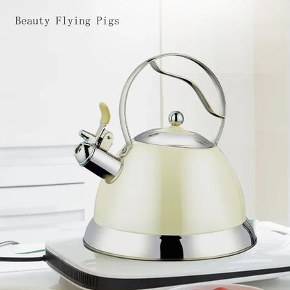 3L High Quality Whistle Teapot Rust Stainless Steel Gas Electric Stove Kettle Water Teapot Camping Portable Heating Teapot