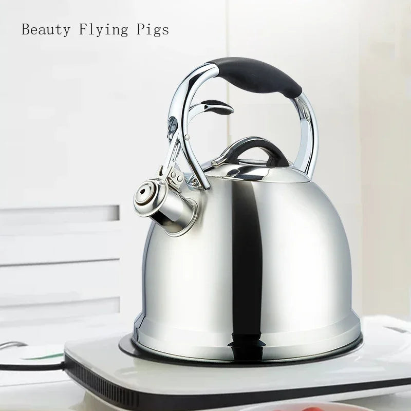 3L High Quality Whistle Teapot Rust Stainless Steel Gas Electric Stove Kettle Water Teapot Camping Portable Heating Teapot