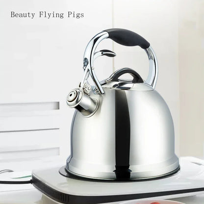 3L High Quality Whistle Teapot Rust Stainless Steel Gas Electric Stove Kettle Water Teapot Camping Portable Heating Teapot