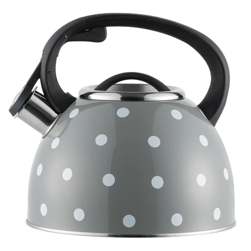 3L Whistling Tea Kettle Thick Stainless Steel Teakettle Teapot with Wooden Handle Compatible with Gas Stoves Induction