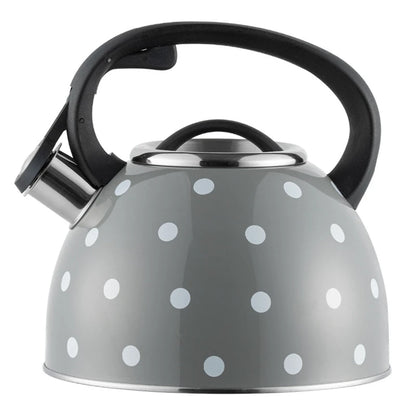 3L Whistling Tea Kettle Thick Stainless Steel Teakettle Teapot with Wooden Handle Compatible with Gas Stoves Induction