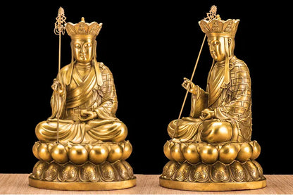 3P -26CM Sakyamuni Ksitigarbha GUANYIN THREE Buddha figures HOME family  Protection feng shui copper Sculpture statue