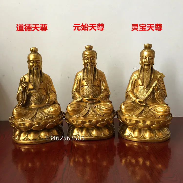 3P # 29CM large -TOP efficacious Protection Mascot thriving business Taoism God Primus TIAN ZUN Lord Lao Zi copper Buddha statue