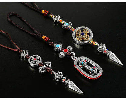 3P wholesale Buddhist supplies Pocket travel efficacious talisman Tibetan silver Cross Vajra Vajvakilaka Amulet Buddhist Pendant